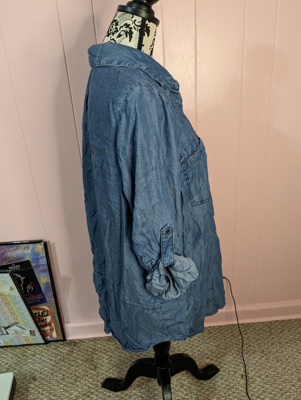 blue button up - Picture 2 of 5